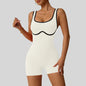 Women's Shockproof Color Block Yoga Bodysuit Seamless