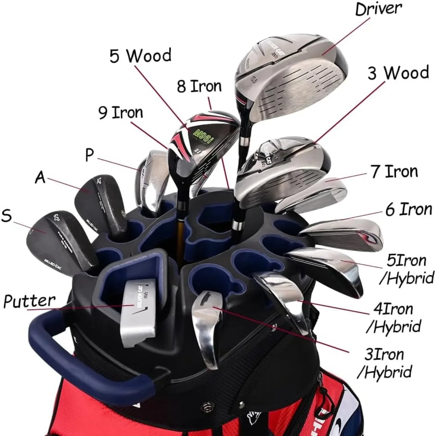 T-Lock 14 Way Organizer Golf Cart Bag