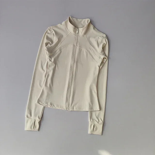 Zippered Sports Jacket for Women Yoga Suits