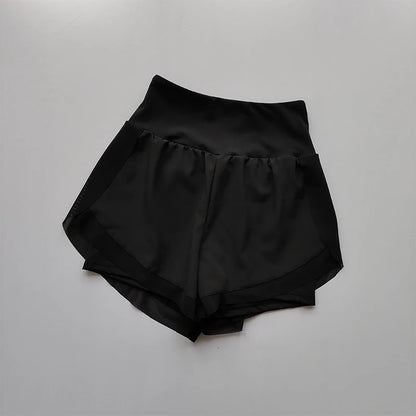 Summer Women's Sports Shorts Mesh 2 In 1