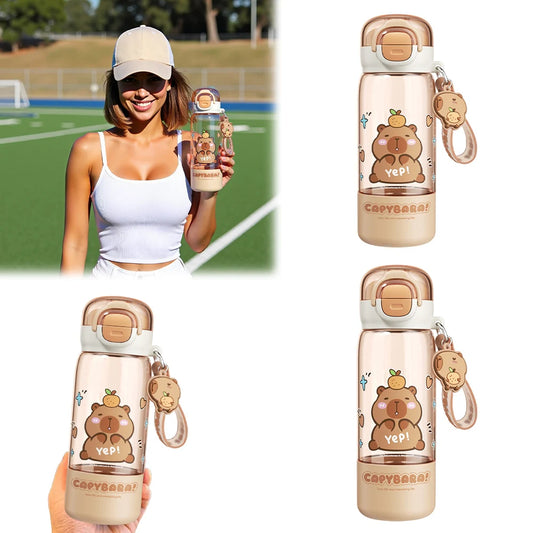 Cartoon Capybara Leakproof Drinks Bottle with Straw