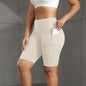 Women Solid Yoga Shorts with 3 Pockets