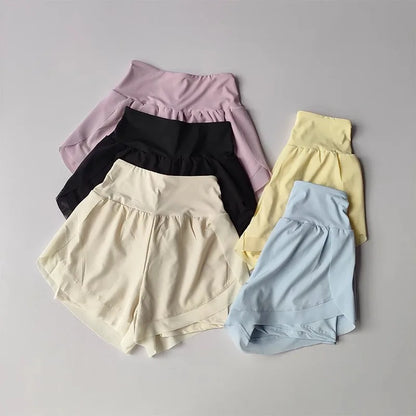 Summer Women's Sports Shorts Mesh 2 In 1