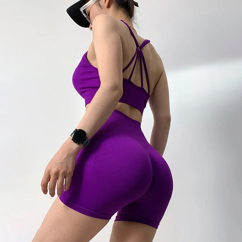 2 Pcs Yoga Sets Women High Waist