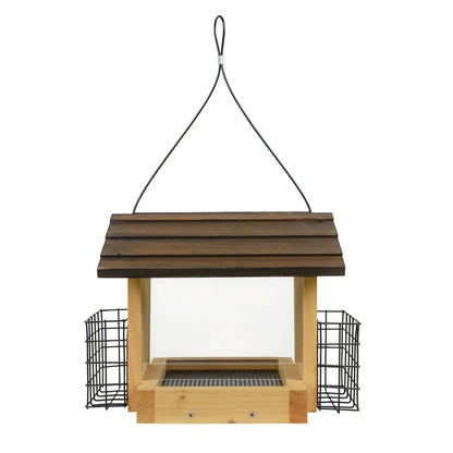 Bird Feeder with Suet Holder Attracts Cardinals