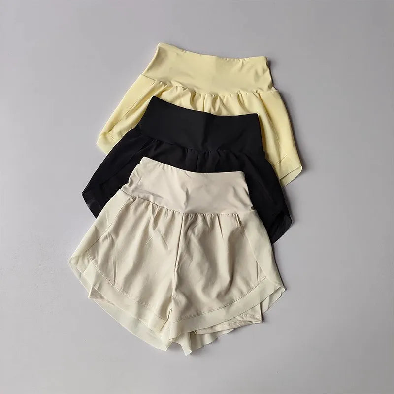 Summer Women's Sports Shorts Mesh 2 In 1