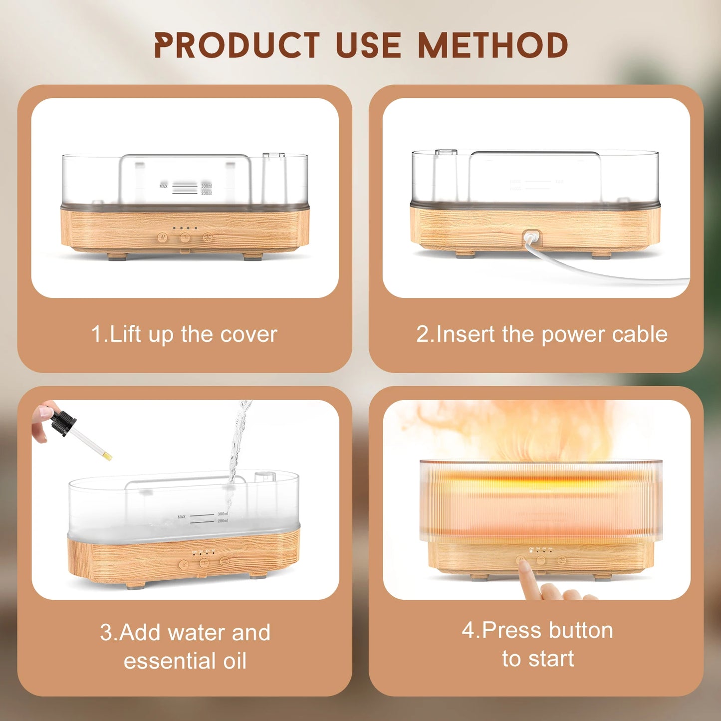 Flame Aromatic Aroma Diffuser USB Air Humidifier