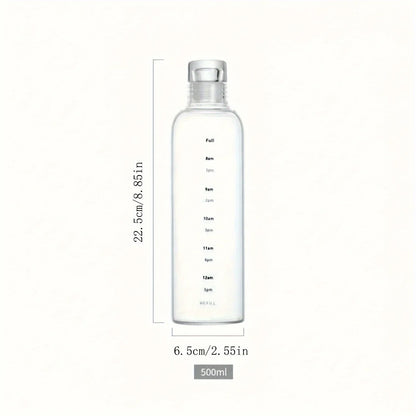 16.91oz Time-Indicated Transparent Summer Water Bottle