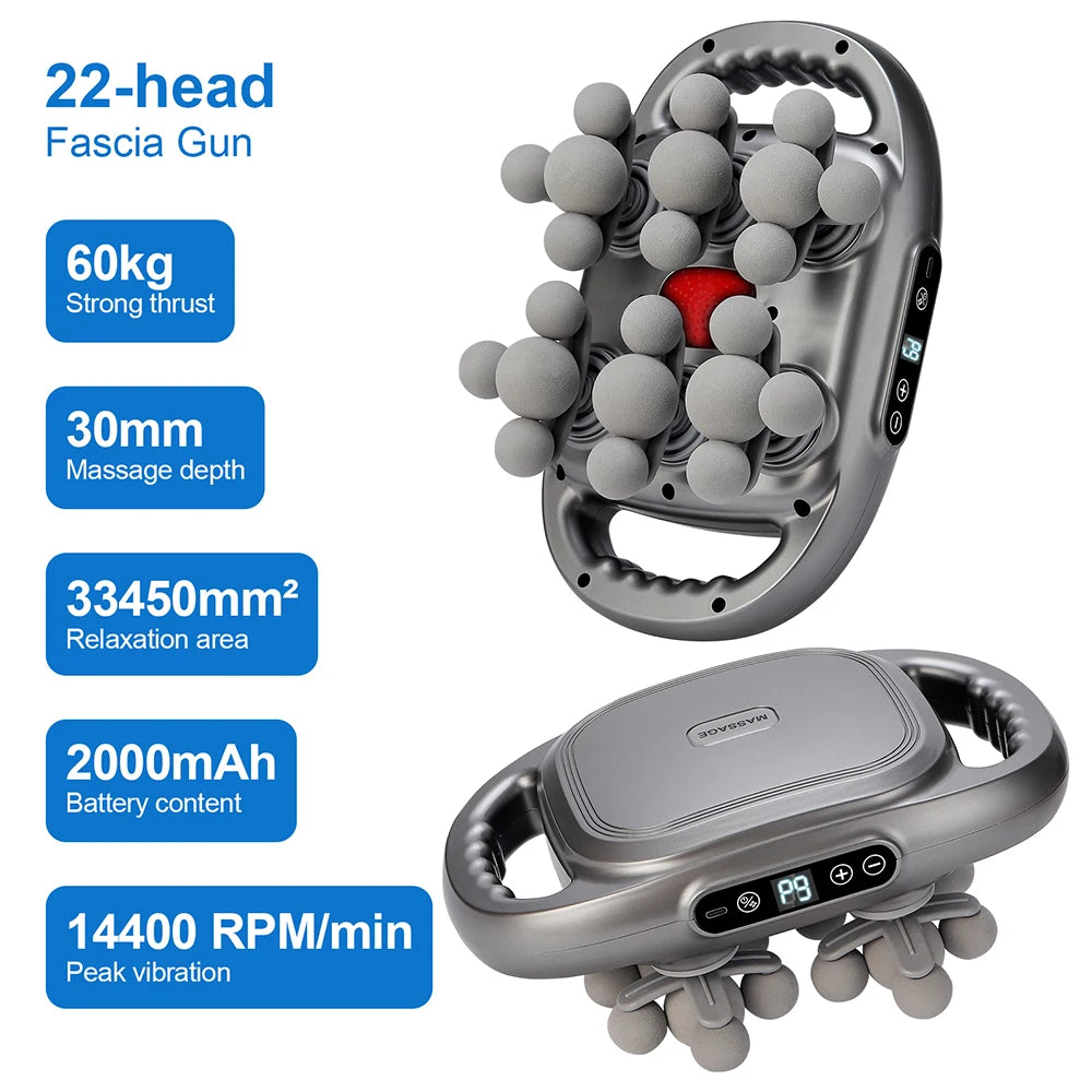 16-Head Fascia Gun High-Frequency Massager