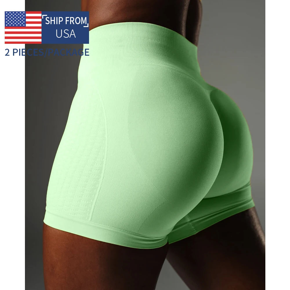 2Pcs TKITK Shorts Women Soft Workout Tights