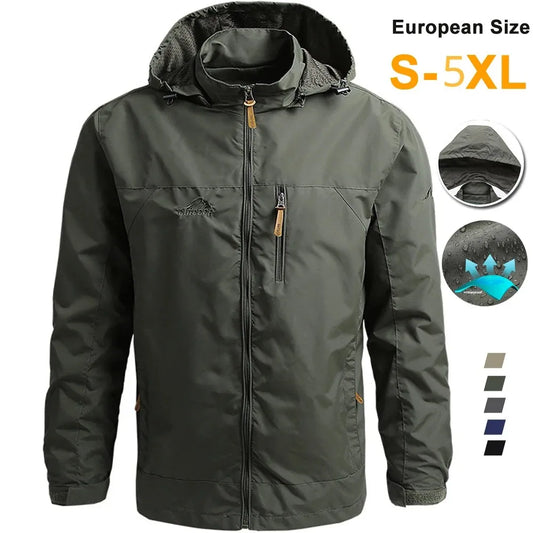 Outdoor Hooded Waterproof Tactical Windbreaker for Men