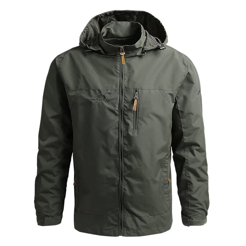 Outdoor Hooded Waterproof Tactical Windbreaker for Men