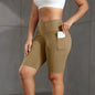 Women Solid Yoga Shorts with 3 Pockets
