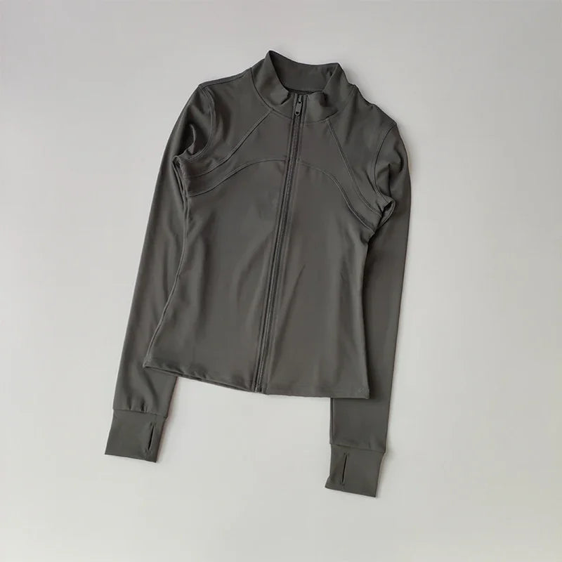Zippered Sports Jacket for Women Yoga Suits