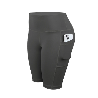 Women Solid Yoga Shorts with 3 Pockets