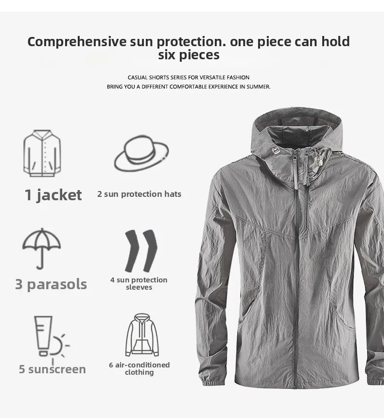 Unisex UV Protection Outdoor Waterproof Jacket Windbreaker