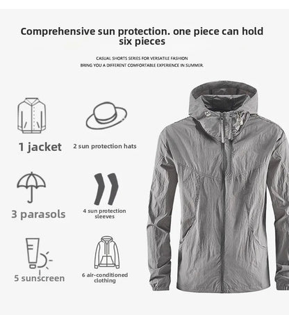 Unisex UV Protection Outdoor Waterproof Jacket Windbreaker