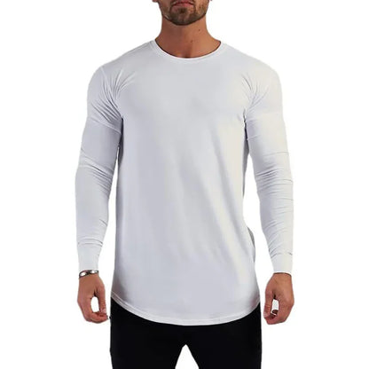 Plain Cotton Breathable Long Sleeve Gym Clothing