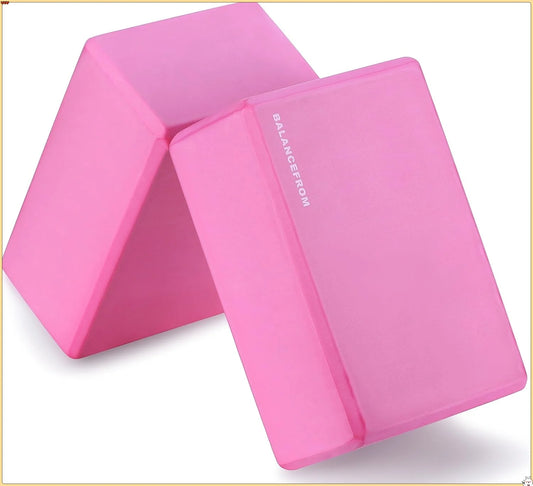 High Density Yoga Blocks, 9"x6"x4" Each, Pair