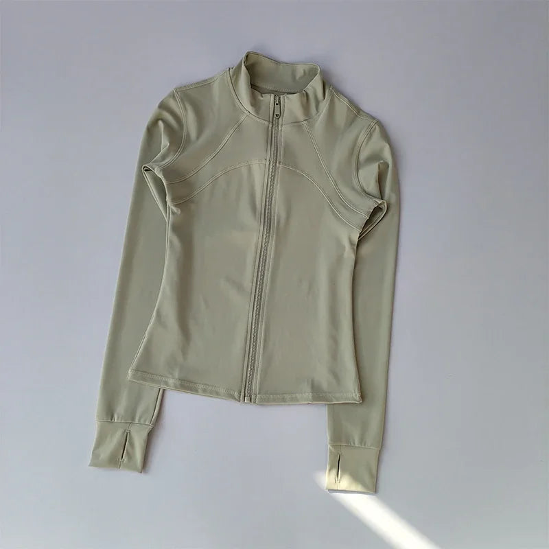 Zippered Sports Jacket for Women Yoga Suits