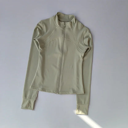 Zippered Sports Jacket for Women Yoga Suits