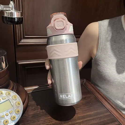 Stainless Steel Portable Vacuum Cup – Flip-Top