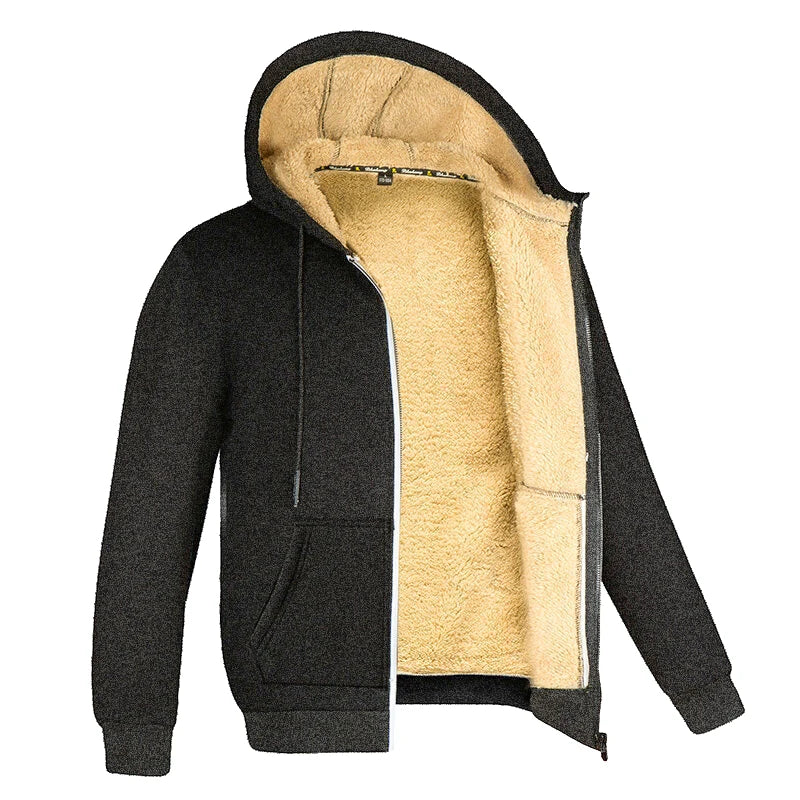 Long Sleeve Winter Hoodie Lambswool Warm Jacket