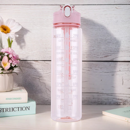800ml Travel  Water Bottle Leakproof Motivational Drinking