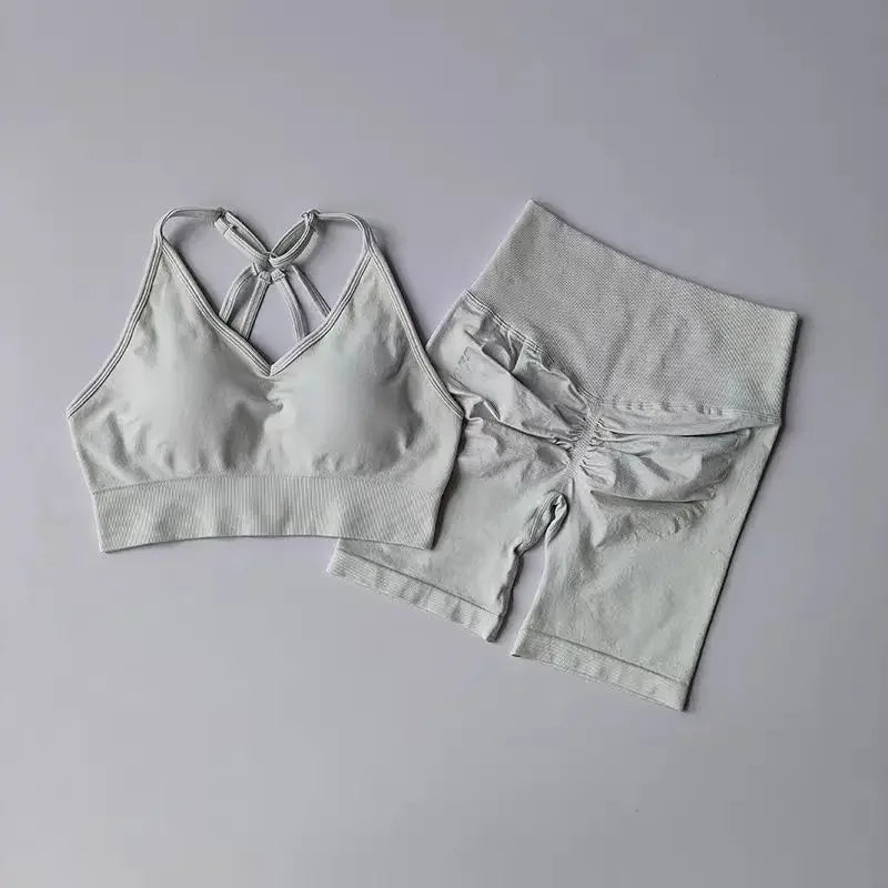 2 Pcs Yoga Sets Women High Waist