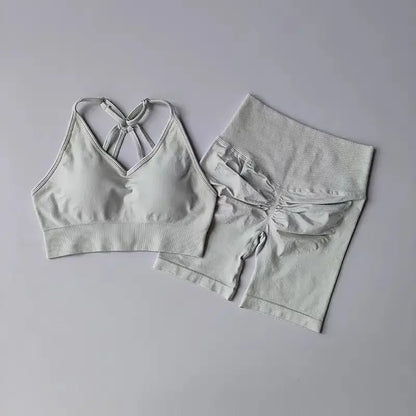 2 Pcs Yoga Sets Women High Waist