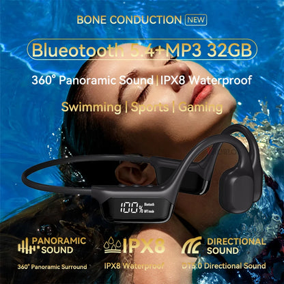 IPX8 Waterproof Bluetooth 32G Bone Conduction Headphone