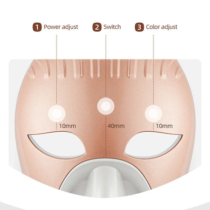 Wireless 7 Colors LED Face Neck Mask