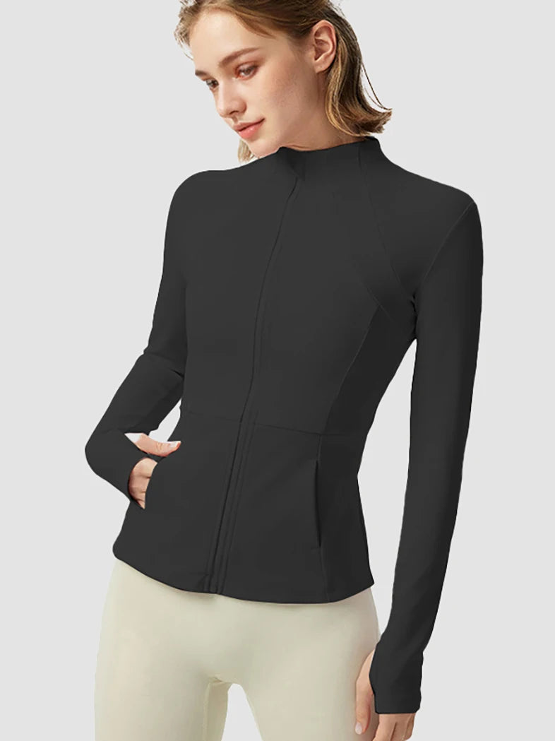 Women's Sports Athletic Yoga Jacket Lightweight Zipper