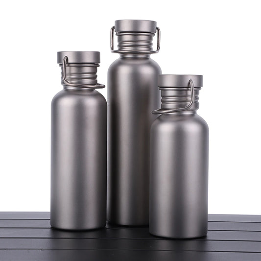 500/600/750ml Titanium Water Bottle with Lid Portable