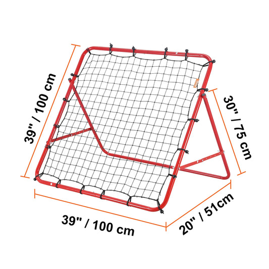 Portable Sport's Rebound Net With Adjustable Angles