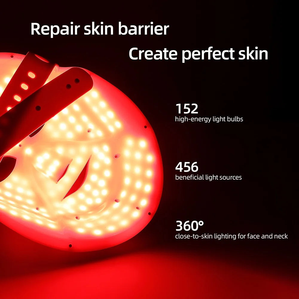 Wireless 7 Colors LED Face Neck Mask