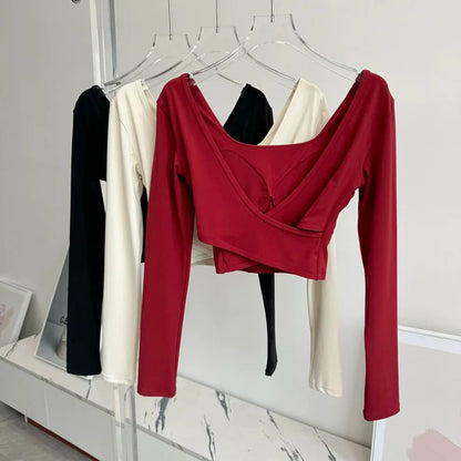 Fixed Chest Pads Crossed Back Yoga Clothes