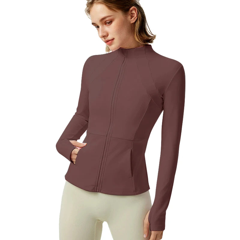 Women's Sports Athletic Yoga Jacket Lightweight Zipper