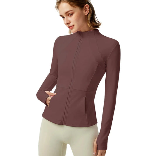 Women's Sports Athletic Yoga Jacket Lightweight Zipper