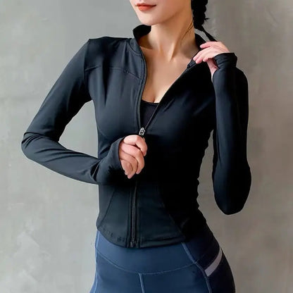 Fitness Sports Jacket Women's Zipper Long-sleeved