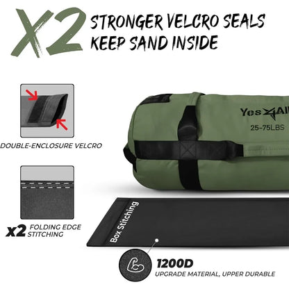 Adjustable sand bags for weight training workouts