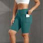 Women Solid Yoga Shorts with 3 Pockets