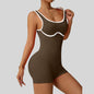 Women's Shockproof Color Block Yoga Bodysuit Seamless