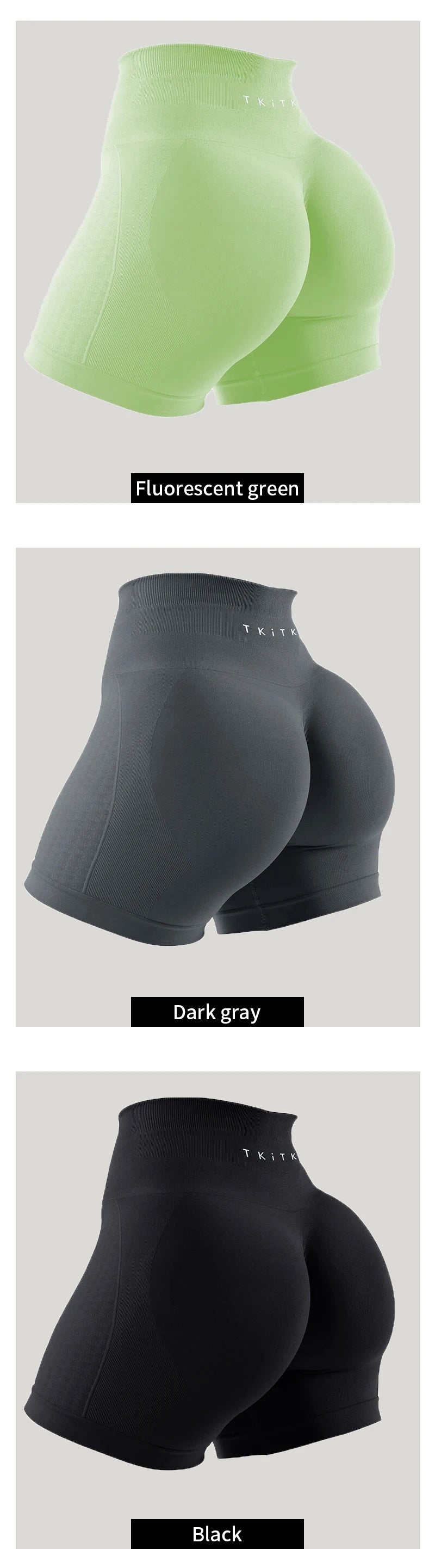 2Pcs TKITK Shorts Women Soft Workout Tights