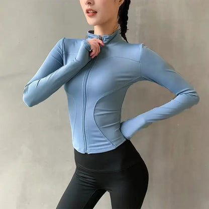Fitness Sports Jacket Women's Zipper Long-sleeved