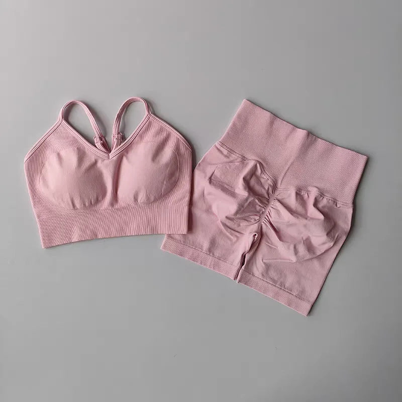 2 Pcs Yoga Sets Women High Waist
