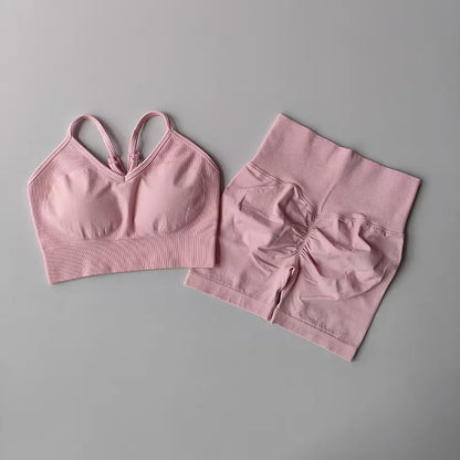 2 Pcs Yoga Sets Women High Waist