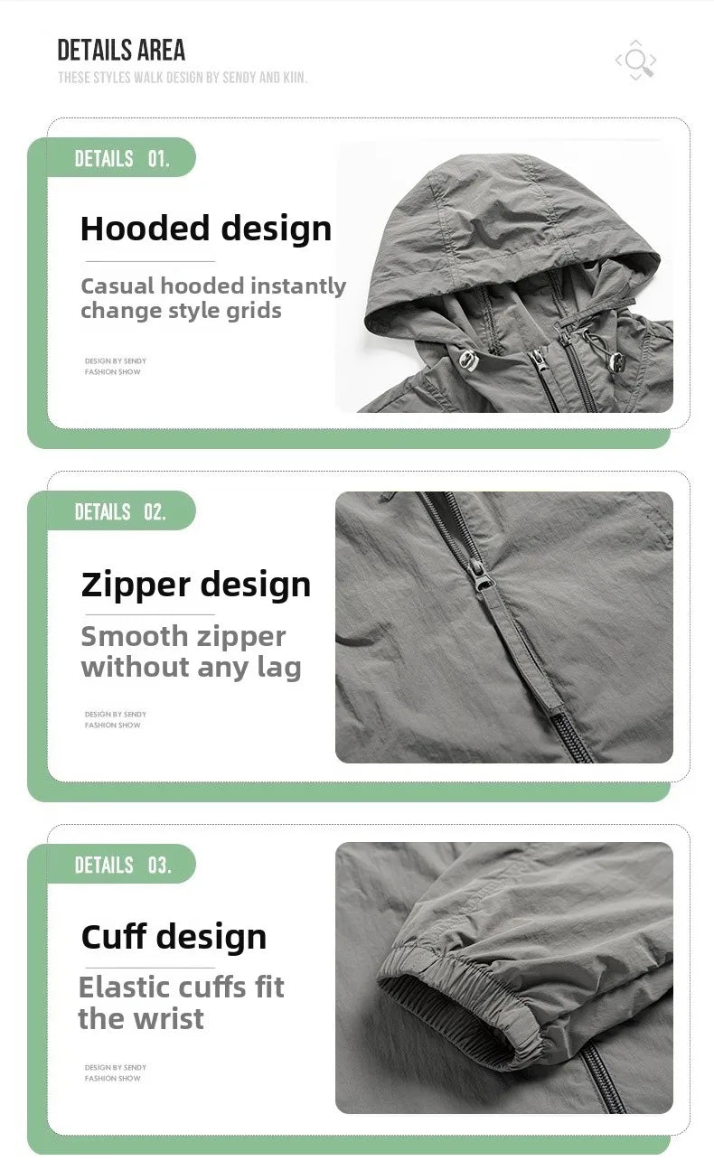 Unisex UV Protection Outdoor Waterproof Jacket Windbreaker