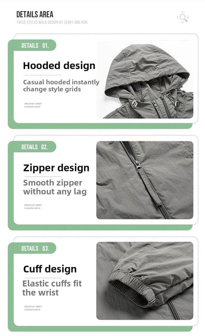 Unisex UV Protection Outdoor Waterproof Jacket Windbreaker