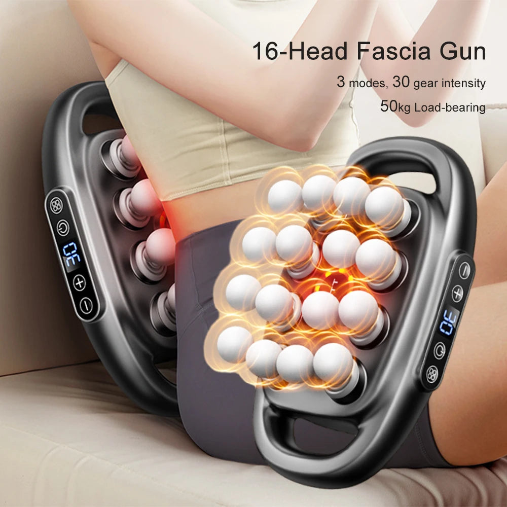 16-Head Fascia Gun High-Frequency Massager